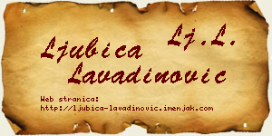 Ljubica Lavadinović vizit kartica